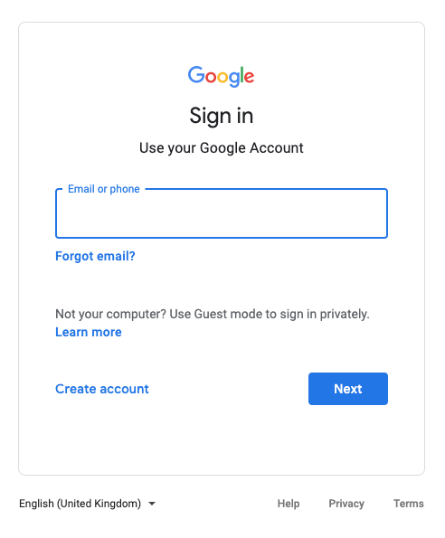 Use you Google Account