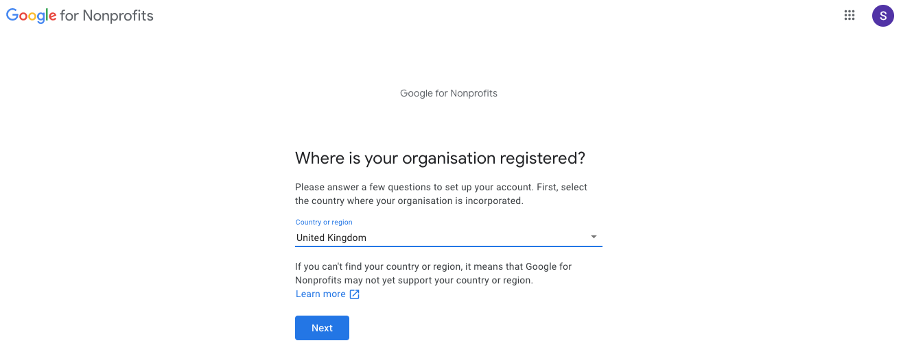 Confirm country you are registered in